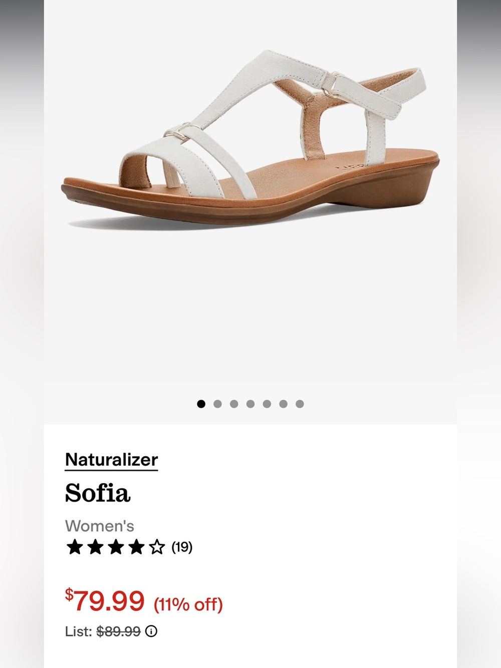 Naturalizer White Strappy Sandals with Tan Sole